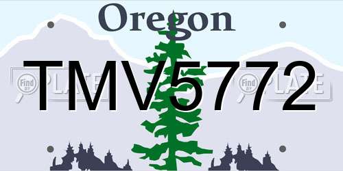 TMV5772 Oregon License Plate