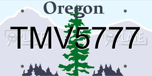 TMV5777 Oregon License Plate