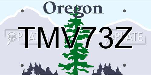 TMV73Z Oregon License Plate