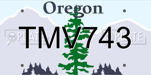 TMV743 Oregon License Plate