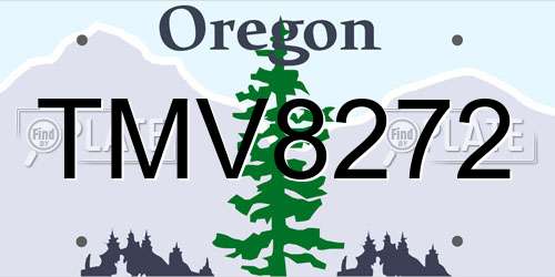 TMV8272 Oregon License Plate