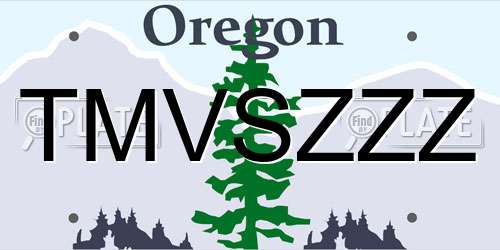 TMVSZZZ Oregon License Plate
