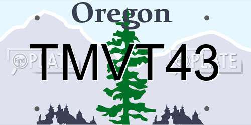 TMVT43 Oregon License Plate
