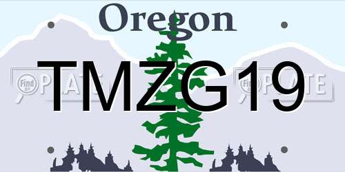 TMZG19 Oregon License Plate