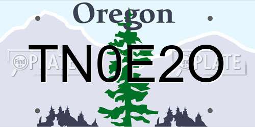 TN0E2O Oregon License Plate
