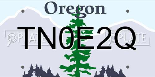 TN0E2Q Oregon License Plate