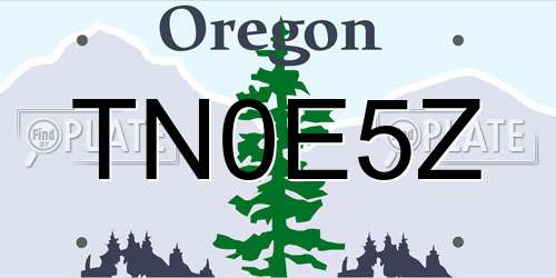 TN0E5Z Oregon License Plate