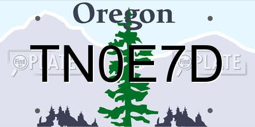 TN0E7D Oregon License Plate