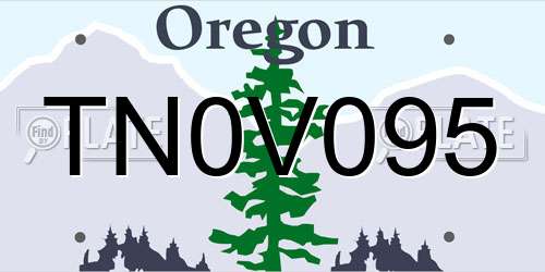 TN0V095 Oregon License Plate