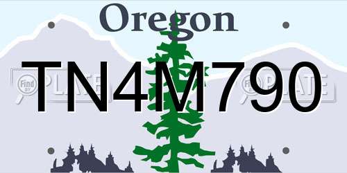TN4M790 Oregon License Plate