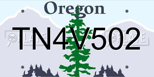 TN4V502 Oregon License Plate