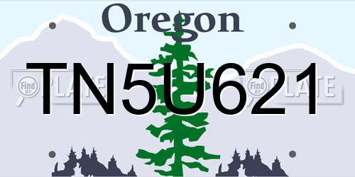 TN5U621 Oregon License Plate