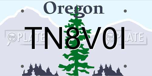 TN8V0I Oregon License Plate