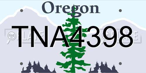TNA4398 Oregon License Plate
