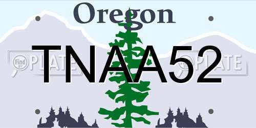 TNAA52 Oregon License Plate
