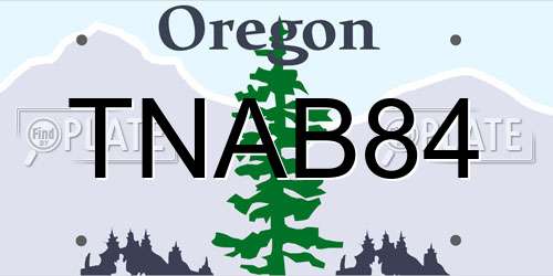 TNAB84 Oregon License Plate