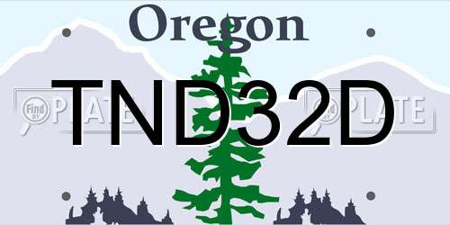 TND32D Oregon License Plate