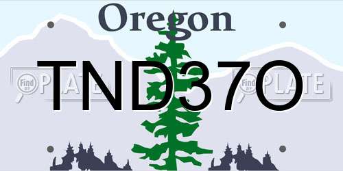 TND37O Oregon License Plate