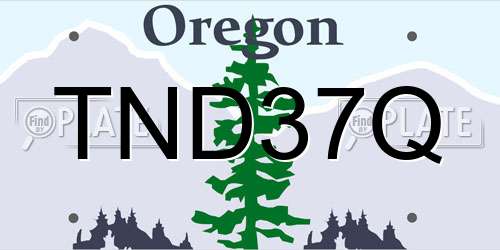 TND37Q Oregon License Plate