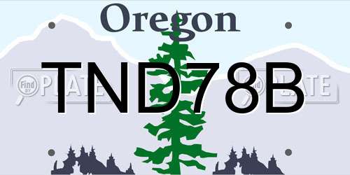 TND78B Oregon License Plate