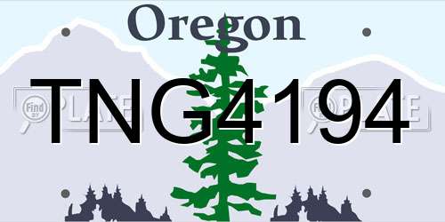 TNG4194 Oregon License Plate