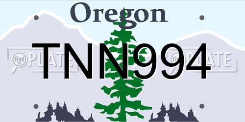 TNN994 Oregon License Plate