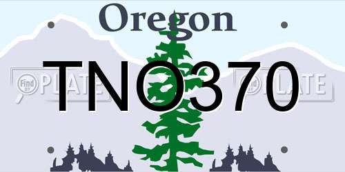TNO370 Oregon License Plate
