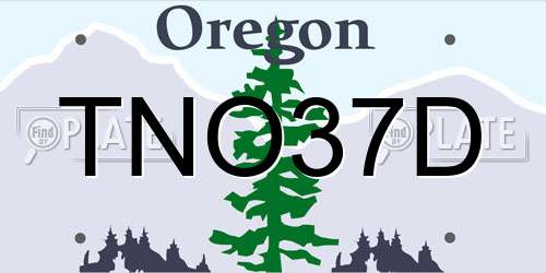 TNO37D Oregon License Plate
