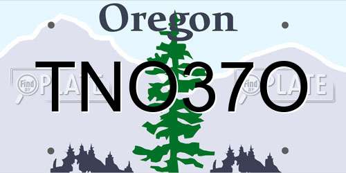 TNO37O Oregon License Plate