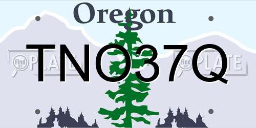 TNO37Q Oregon License Plate