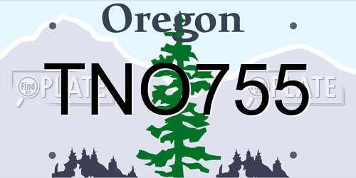 TNO755 Oregon License Plate