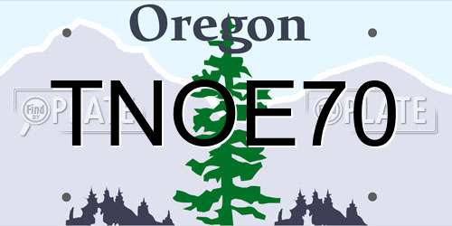 TNOE70 Oregon License Plate