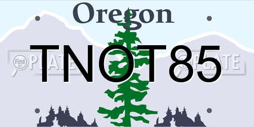 TNOT85 Oregon License Plate