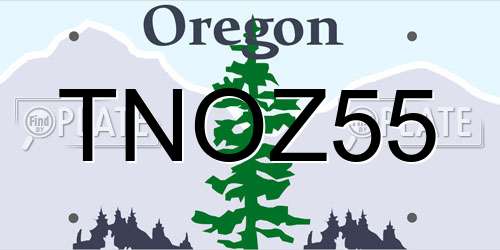 TNOZ55 Oregon License Plate