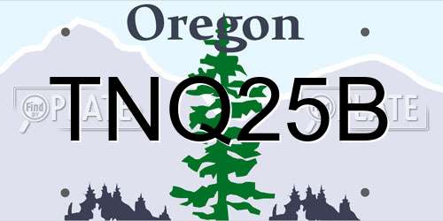 TNQ25B Oregon License Plate