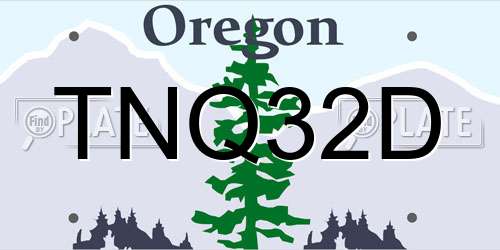 TNQ32D Oregon License Plate