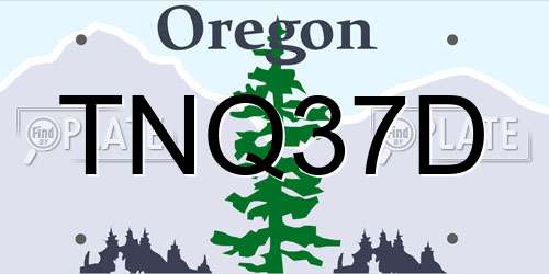 TNQ37D Oregon License Plate