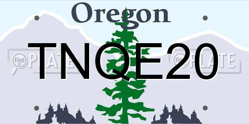 TNQE20 Oregon License Plate