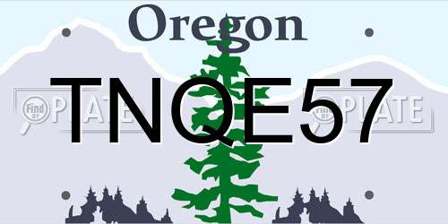 TNQE57 Oregon License Plate