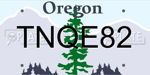 TNQE82 Oregon License Plate