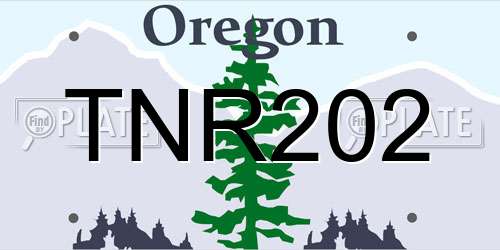 TNR202 Oregon License Plate