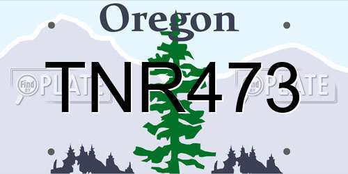TNR473 Oregon License Plate