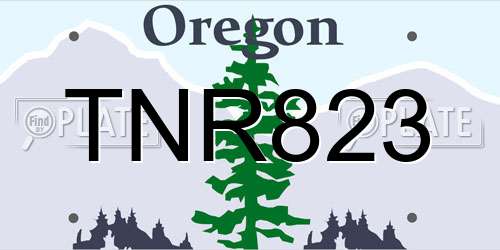 TNR823 Oregon License Plate