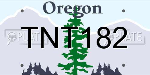 TNT182 Oregon License Plate