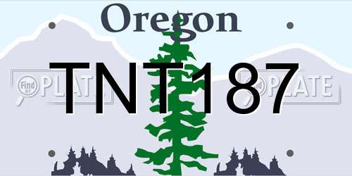 TNT187 Oregon License Plate