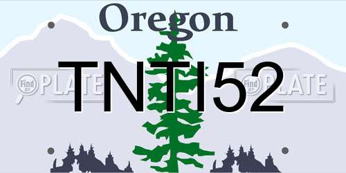 TNTI52 Oregon License Plate