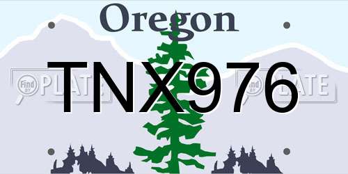 TNX976 Oregon License Plate