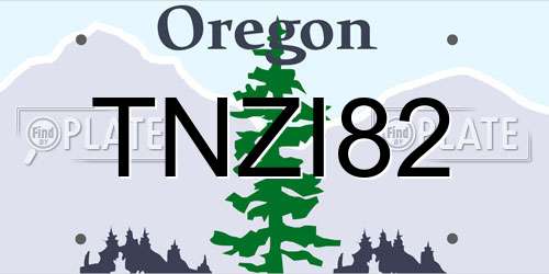 TNZI82 Oregon License Plate