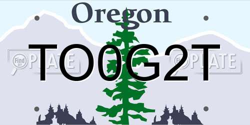 TO0G2T Oregon License Plate