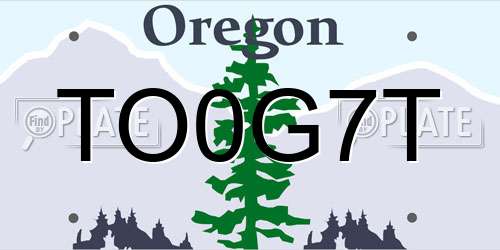 TO0G7T Oregon License Plate